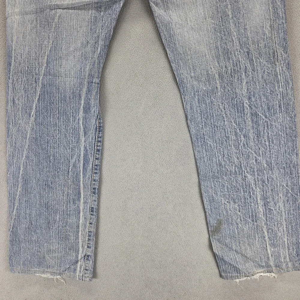 Edwin Jeans Mens Blue Selvedge 505BXX Whiskers Thrashed Light Wash Fits 29x30